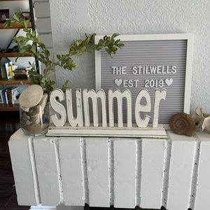 None Accents - “Summer” Home Decor Whitewashed Beach Chic Shelf None Accents - “Summer” Home Decor Whitewashed Beach Chic Shelf